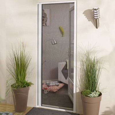 Moustiquaire enroulable latérale aluminium  blanche pour porte