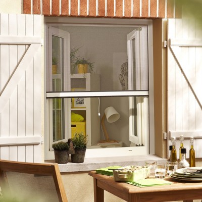 Moustiquaire enroulable blanche en PVC pour fenêtre