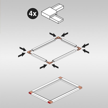 Set de 4 angles pour moustiquaire à cadre fixe