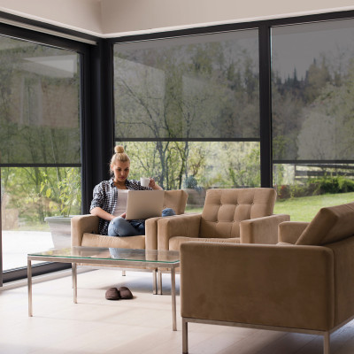 Store Enrouleur Extérieur Screen Motorisé - Gris