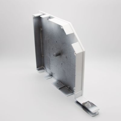 Paire de joues en aluminium 205mm pan coupé pour coffre porte de garage