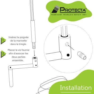 Manivelle acier avec tige hexagonale Ø 10mm pour volet roulant