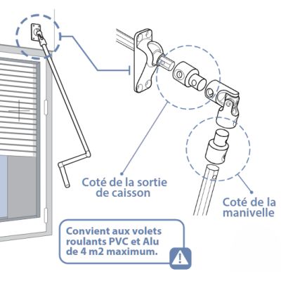 Cardan acier universel pour volet roulant