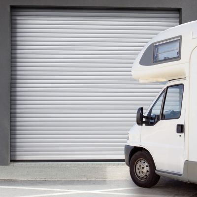 Porte de garage enroulable alu h300xl300cm AMBRE , motorisée, centrale Somfy