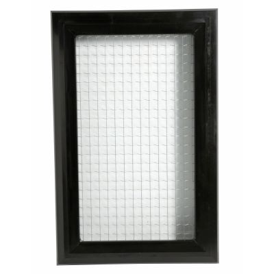 Hublot rectangulaire en verre armé pour porte de garage-noir