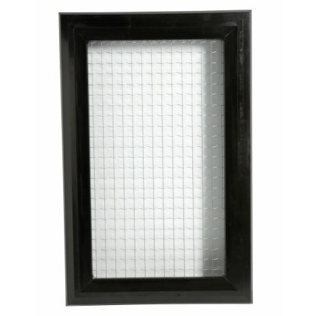 Hublot rectangulaire en verre armé pour porte de garage-noir