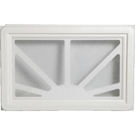 Hublot rectangulaire soleil levant pour porte de garage-blanc
