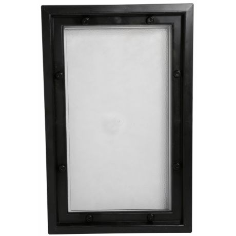 Hublot rectangulaire pour porte de garage-noir