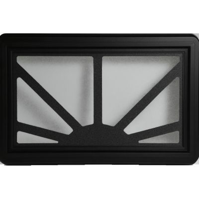 Hublot rectangulaire soleil levant pour porte de garage-noir