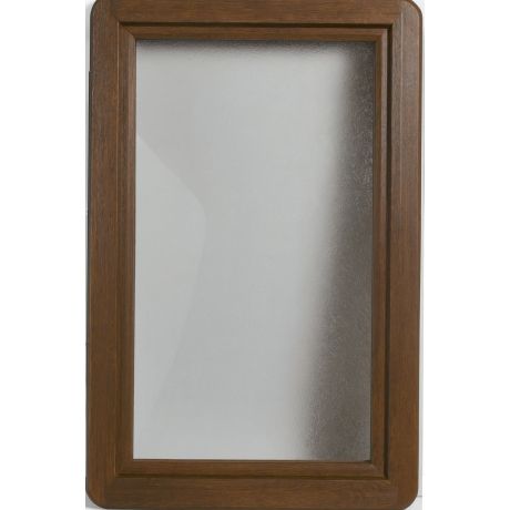 Hublot rectangulaire pour porte de garage marron