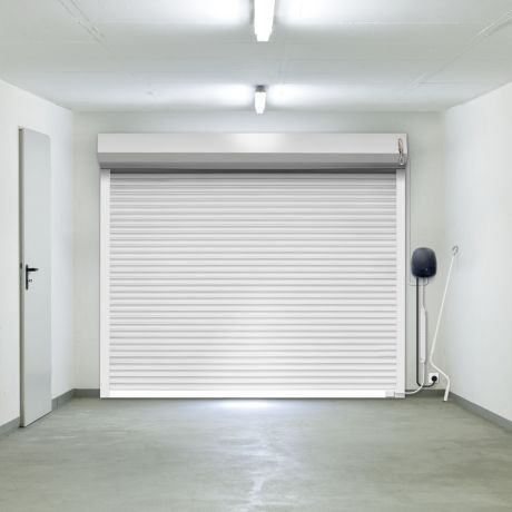 Porte de garage enroulable alu h200 x l240cm blanche