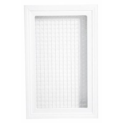 Hublot rectangulaire blanc en verre armé 6mm pour porte de garage