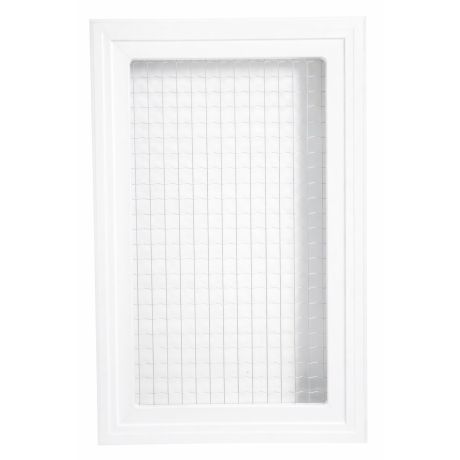 Hublot rectangulaire blanc en verre armé 6mm pour porte de garage