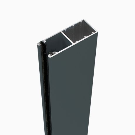 Coulisse plate 66 x 22 mm avec joint brosse - 2m